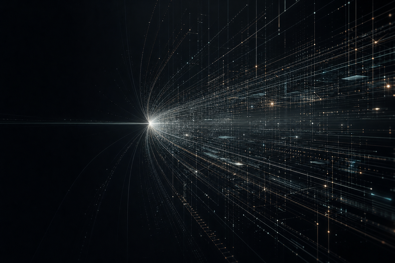 Origin point expanding into complex system paths